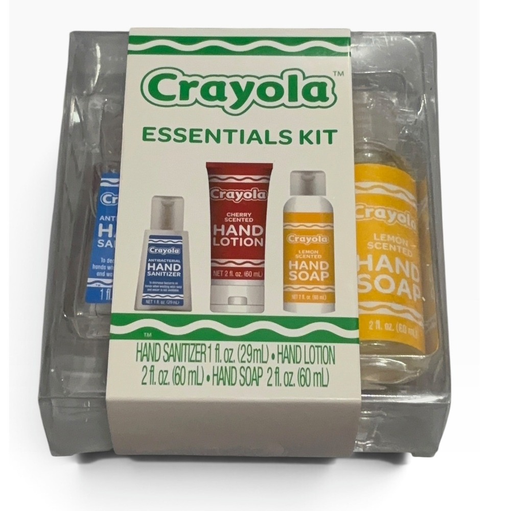 Crayola Essentials Kit 3pc Hand Sanitizer Hand Lotion and Hand Soap Set New